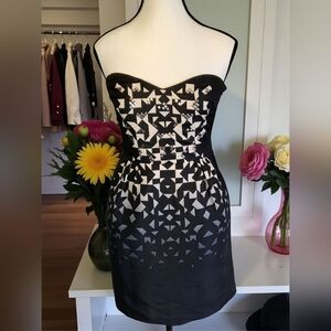 Urban Outfitters Silence+Noise Geometric Black Strapless Stud Party Dress XS